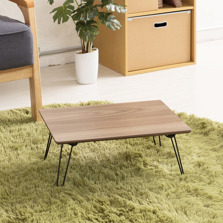 カームテーブル（幅45） 【色／ブラウン（BR）】 【幅45cm】カームテーブル 机 木製 折り畳み ローテーブル ナチュラル コンパクト 北欧風 ひとり暮らし 【送料込み】 ＃4532947104528 nagai