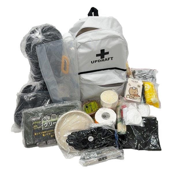 防災バッグセット 32点入り UPDRAFT 1人用 災害対策 防災リュック 防災セット アップドラフト 【送料無料】