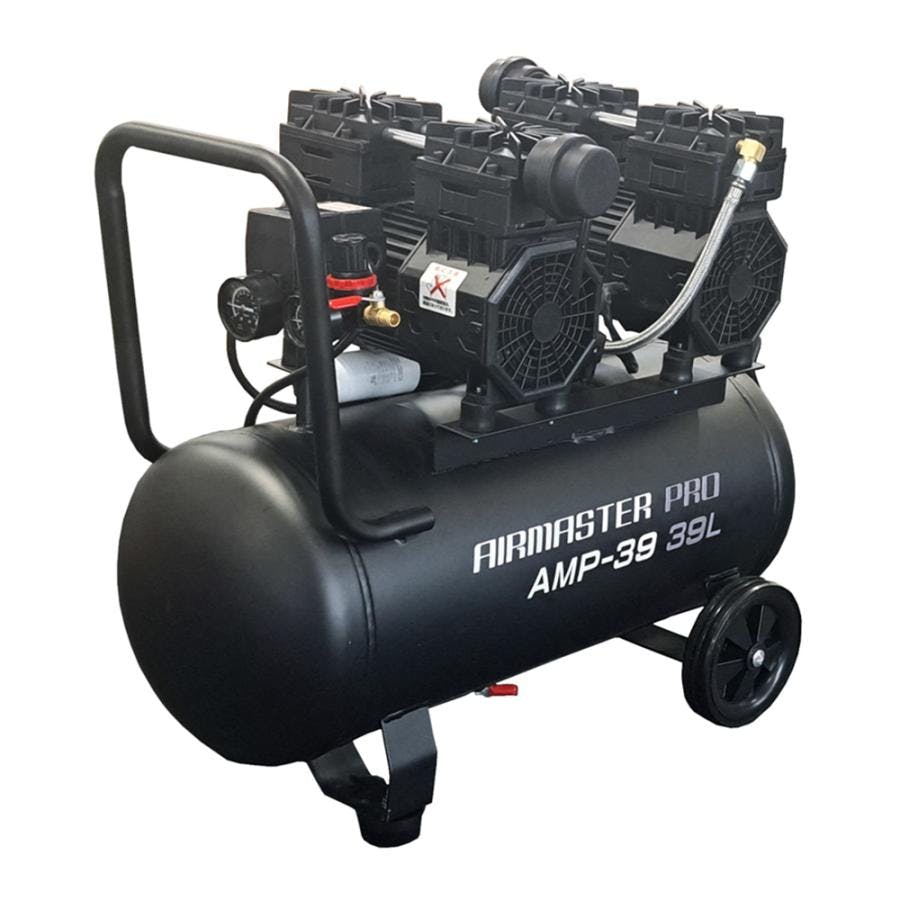 静音オイルレスコンプレッサー 39L AMP-39 Wモーター 【送料無料】