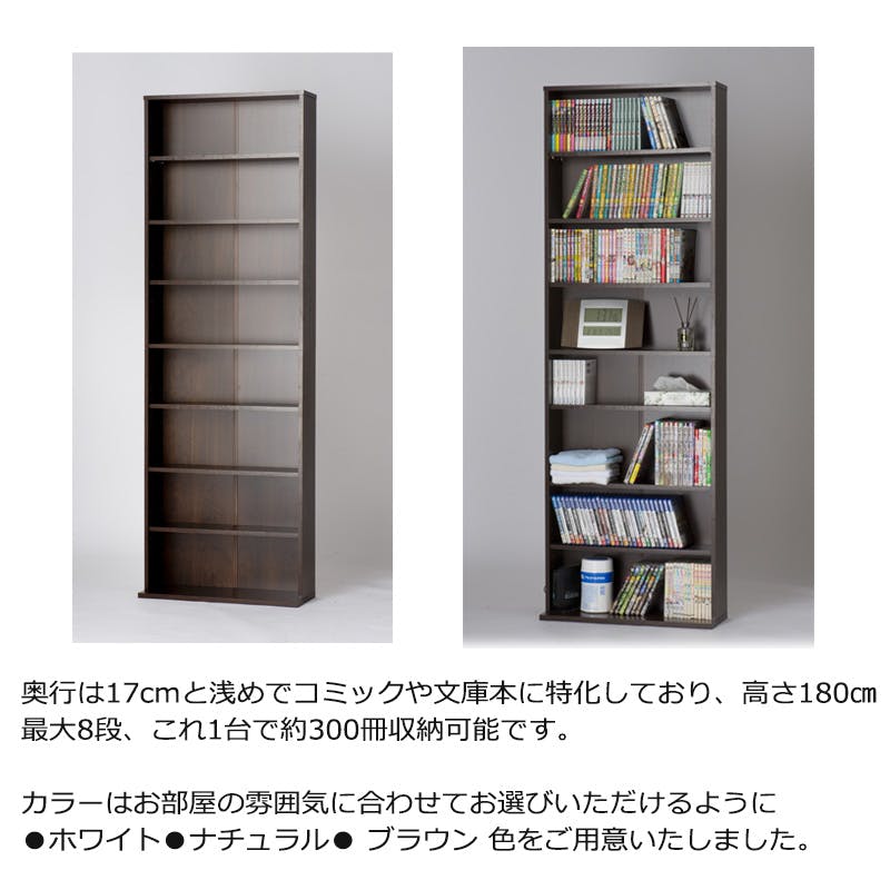 コミックラック ハイタイプ 幅60 高さ180 本棚 オープンラック 収納