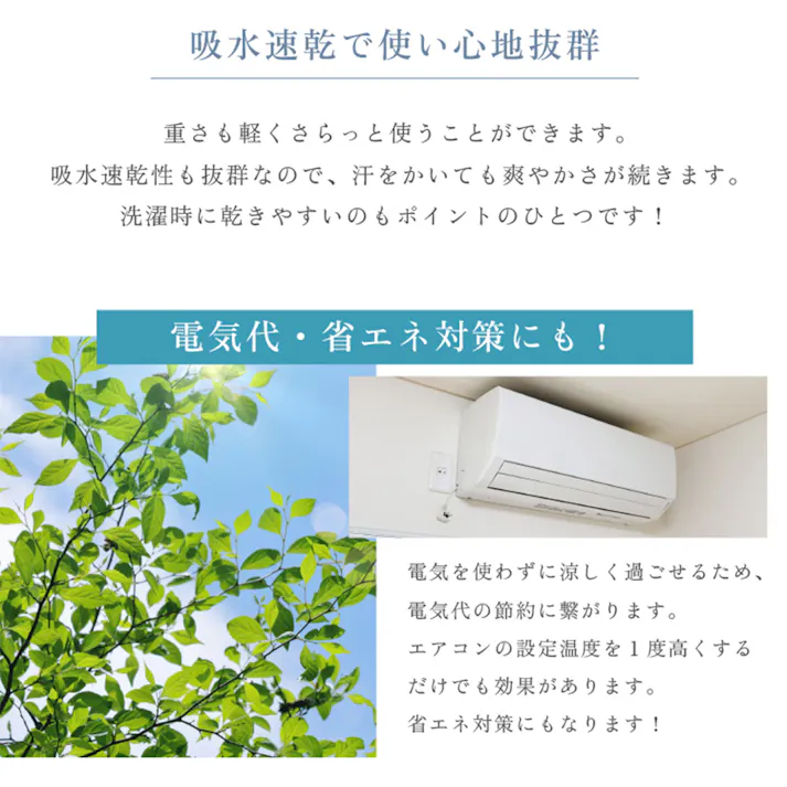 両面使える 冷感パイルケット ダブル ブルー