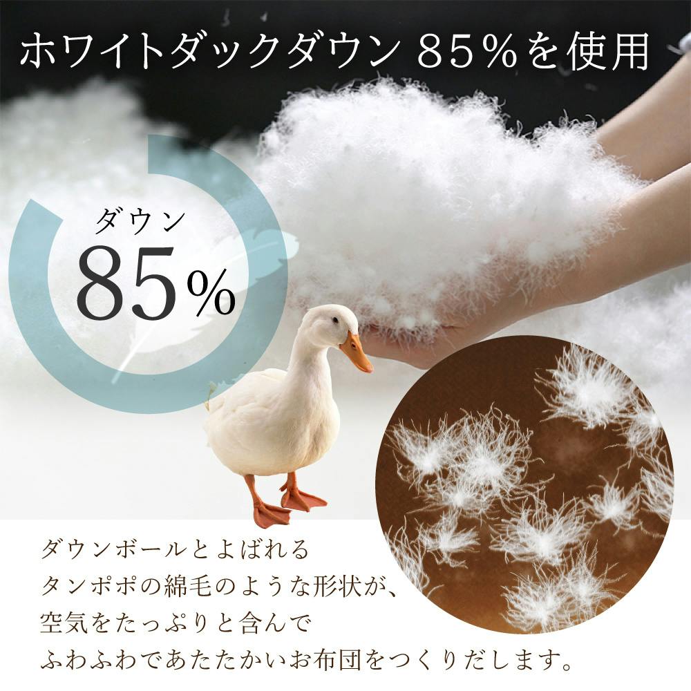 ハンガリー産ホワイトダックダウン85％ 羽毛肌掛け布団 セミダブル