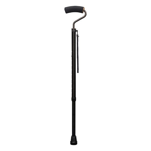 フジホーム 手のひらフィットステッキ(杖) 伸縮タイプ 手に優しい安定感のあるソフトグリップ ブラック