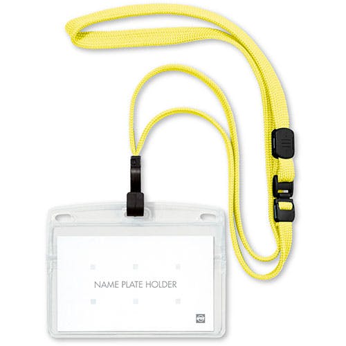 吊り下げ名札 フック式 ヨコ名刺 1枚 レモンイエロー