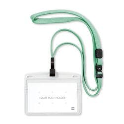 吊り下げ名札 フック式 ヨコ名刺 1枚 ミントグリーン