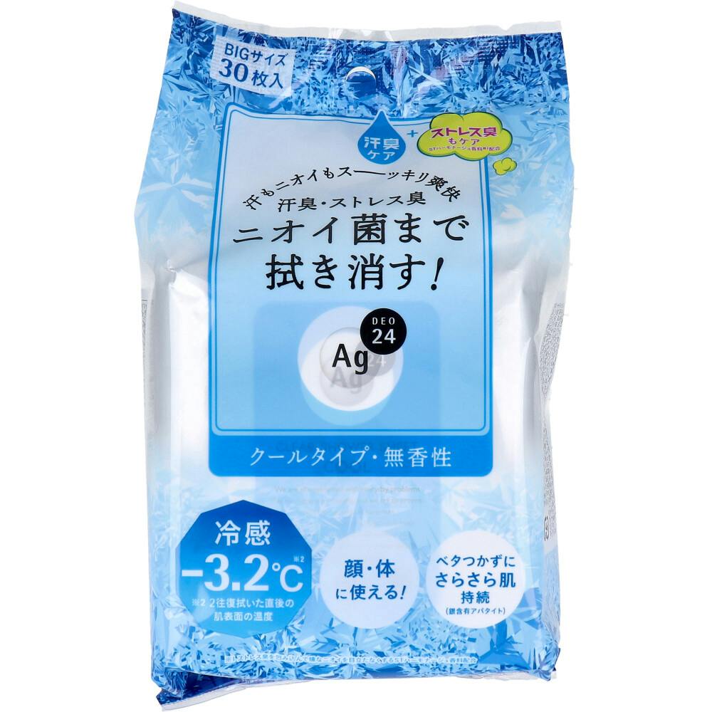 エージー24 クリアシャワーシート n フェイス＆ボディ用 クール 無香性 30枚入 ×1点【送料込み】 ＃4550516493484