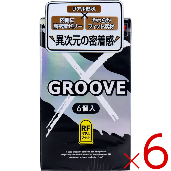 【6点まとめ買い】GROOVE X(グルーヴエックス) リアルフィット コンドーム 6個入 ×6点【送料込み】 #4547691811912