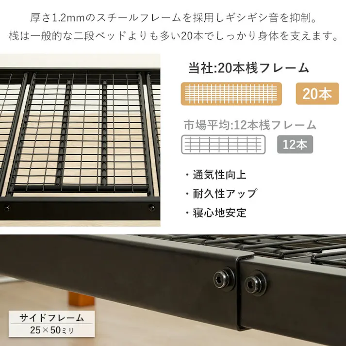 2段ベッド 宮棚付き 2口コンセント付き 買い替え不要の3WAYベッド 木製支柱二段ベッド IWB-2770/カラー:ブラウン×ブラック/ お客様組立 ※フレームのみ(マットレス、布団、枕等は付属しません) 【送料込み】 #4943733872994