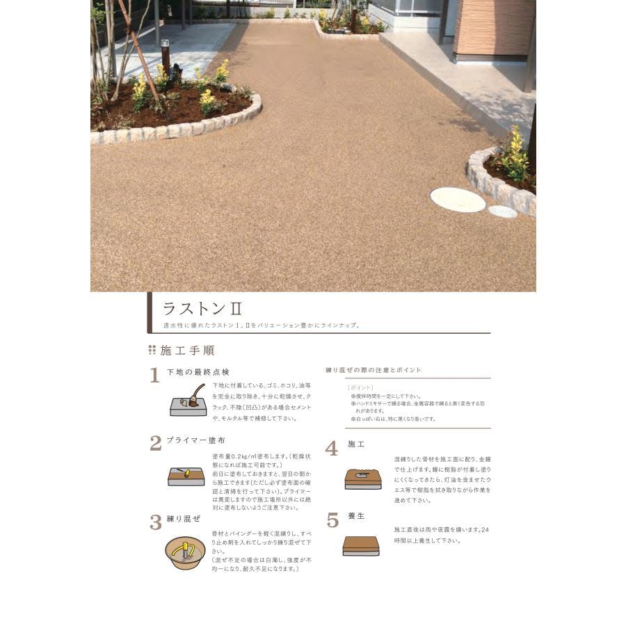 天然石透水性舗装材 ラストンII 2分石セット 土間用 20kg HS15 畑中