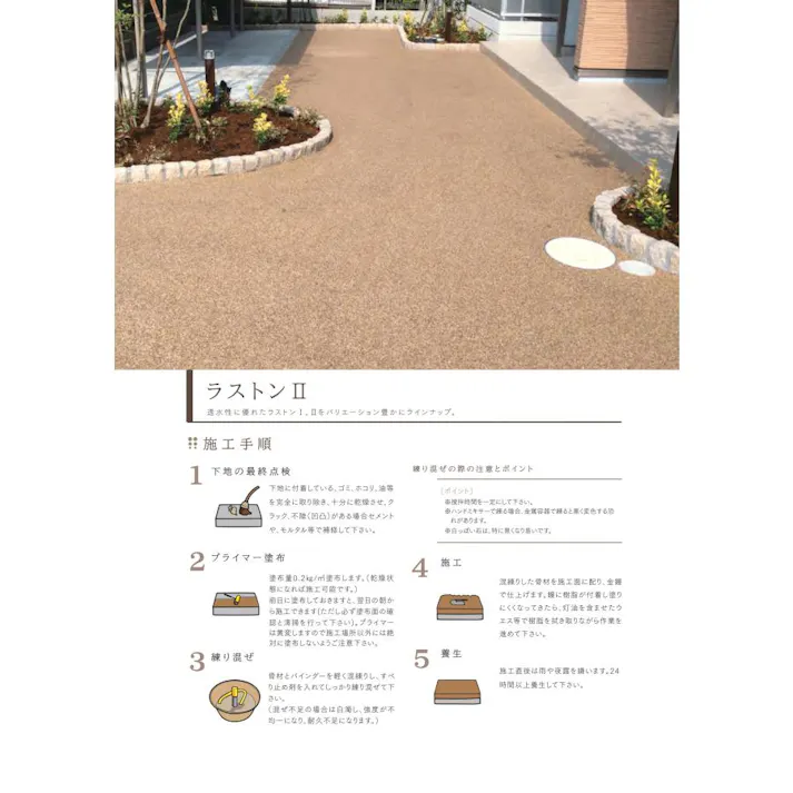 天然石透水性舗装材 ラストンII 2分石セット 土間用 20kg HS705 畑中産業 天然石 舗装材 【送料無料】