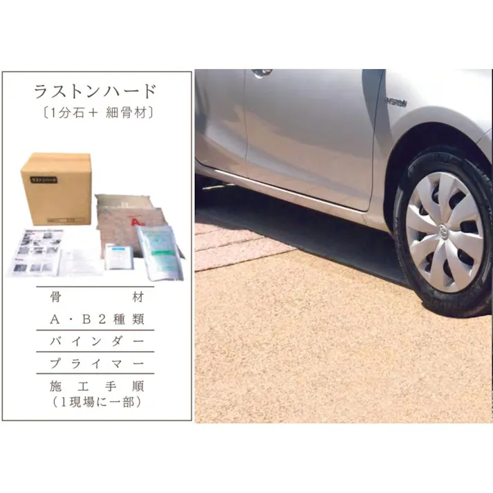 天然石透水性舗装材 ラストン ハードセット 駐車場対応 16kg HS016-H 畑中産業 天然石 舗装材 【送料無料】