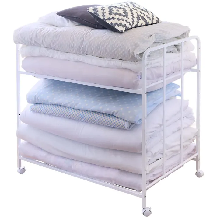 布団 収納 ラック 頑丈 ハイタイプ 棚 2段 日本製 キャスター付き ふとん収納 2段 布団 収納 ラック ウォークインクローゼット 整理棚 ふとん 収納 干し 整理棚 すのこ 押入れ収納 キャスター 川口工器 燕三条産 21917【YO-917】