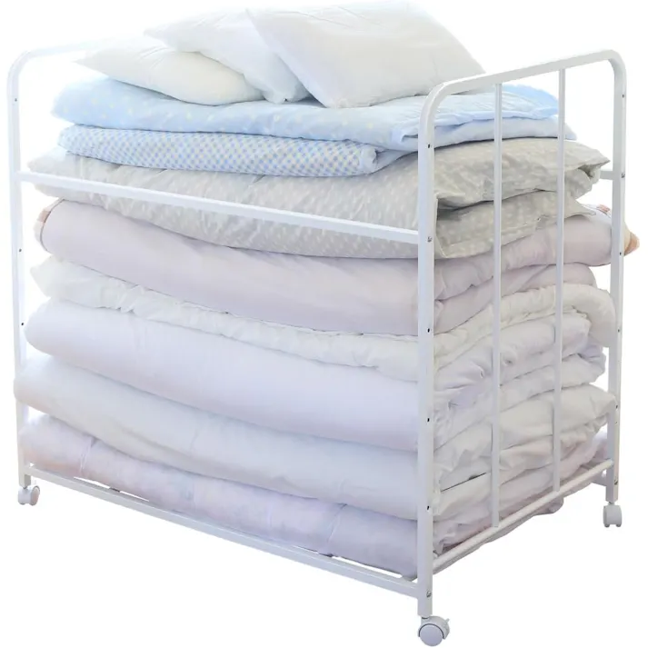 布団 収納 ラック 頑丈 ハイタイプ 棚1段 日本製 キャスター付き ふとん収納 布団 収納 ラック ウォークインクローゼット 整理棚 ふとん 収納 布団 干し すのこ 隙間収納 清潔 押入れ収納 キャスター 川口工器 燕三条 21916【YO-916】