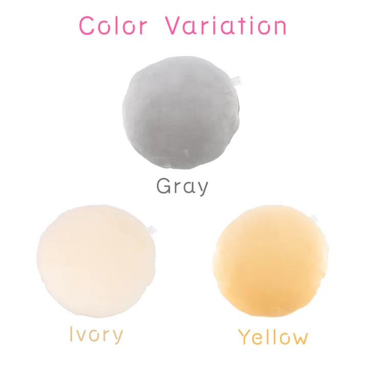 クッション もちもち マシュマロ 気持ちいい 丸型 ラウンドクッション 丸クッション 枕 背あて 直径40cm φ40 イエロー