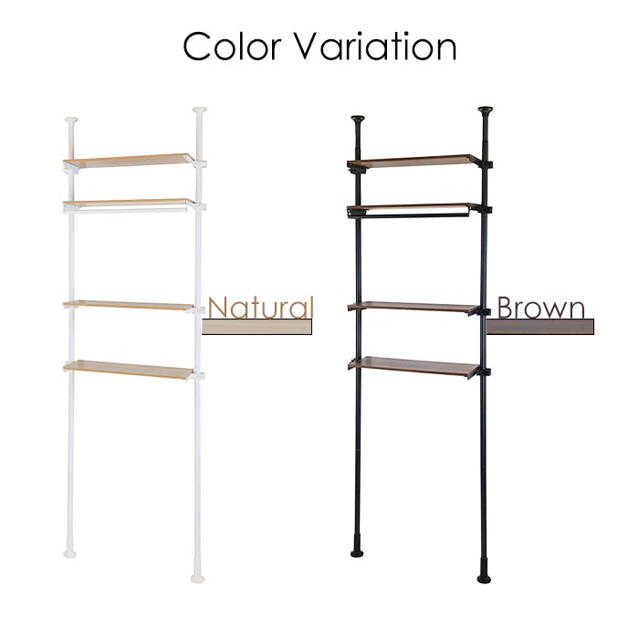 ランドリーラック 突っ張り 4段 極太パイプ ランドリー収納 洗濯機収納