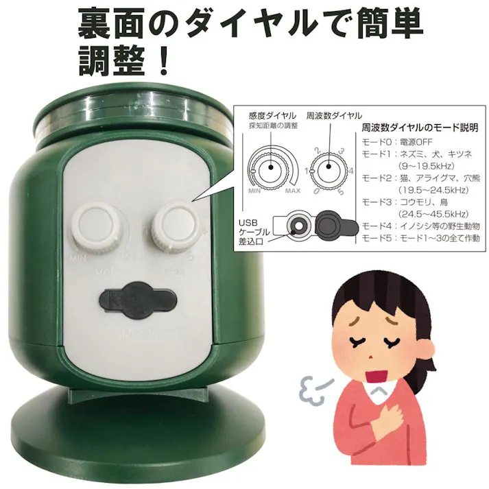 【4台セット】ダブル 超音波 猫よけ 対策 最強 超音波 ソーラー 音 ベランダ 強力 猫除け センサー 充電式 フラッシュ付き 動物 撃退器 USB充電 USBケーブル付き 4570000082017-4