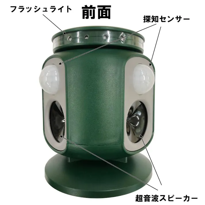 【4台セット】ダブル 超音波 猫よけ 対策 最強 超音波 ソーラー 音 ベランダ 強力 猫除け センサー 充電式 フラッシュ付き 動物 撃退器 USB充電 USBケーブル付き 4570000082017-4