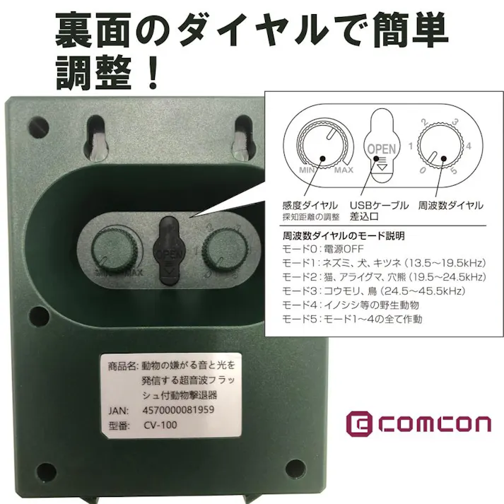 【4台セット】猫よけ 対策 最強 害獣 用品 庭 野良猫 撃退器 ソーラー 充電式 超音波 フラッシュ付き 動物 駐車場 最強よけ 最強猫 ねこよけ 忌避 4570000081959-4