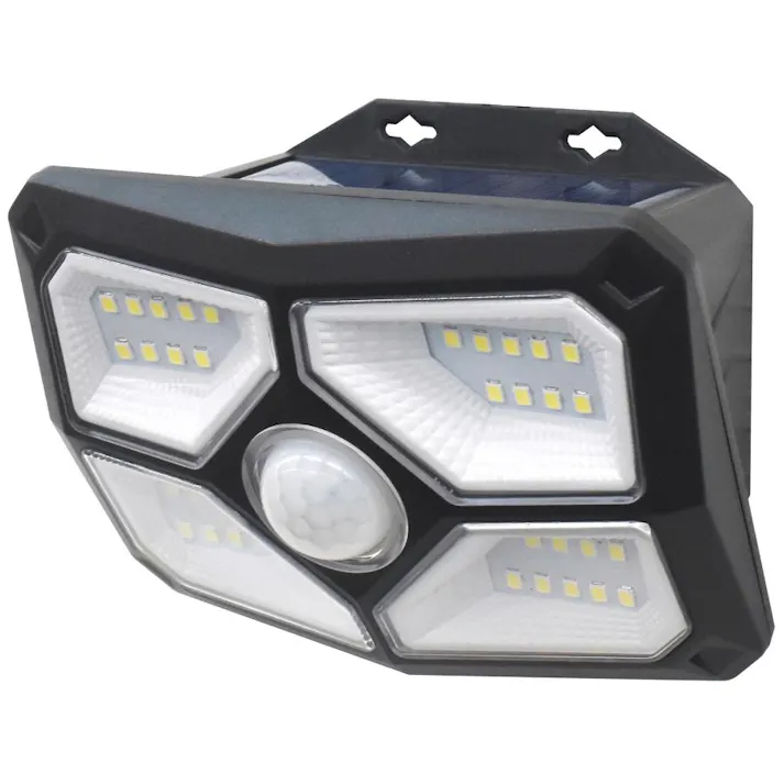 【2台セット】センサーライト DLS-WL006 屋外 led ソーラー ライト 人感 防水 規格 防雨 屋外 防犯 太陽光 工事不要 庭 高輝度 明るい 玄関 照明 灯 人感センサー 電灯 壁 4939736904343-2