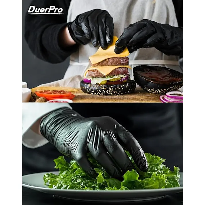 【最短翌日発送!】ニトリル手袋 【食品衛生法適合】 使い捨て手袋 黒 粉なし 100枚 調理 ニトリルグローブ 左右兼用 ゴム手袋 料理 キッチン 掃除 強耐久 強伸縮 耐薬品 スマホ対応 法人歓迎 ブラックL