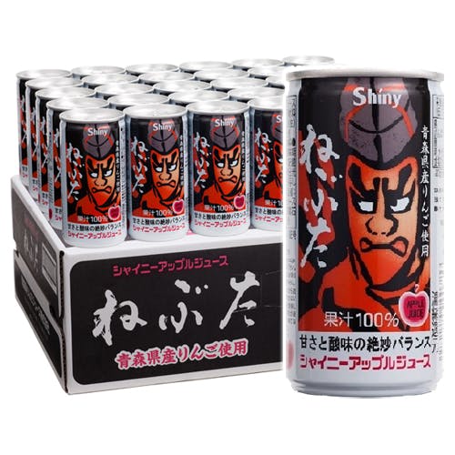 青森の味！ シャイニー  アップルジュース 青森ねぶた缶 190g ×30缶