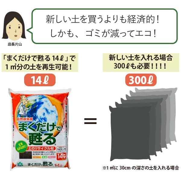 元祖 まくだけで甦る 14L14Lx5個セット 土の再生材 土壌改良 土作り 再