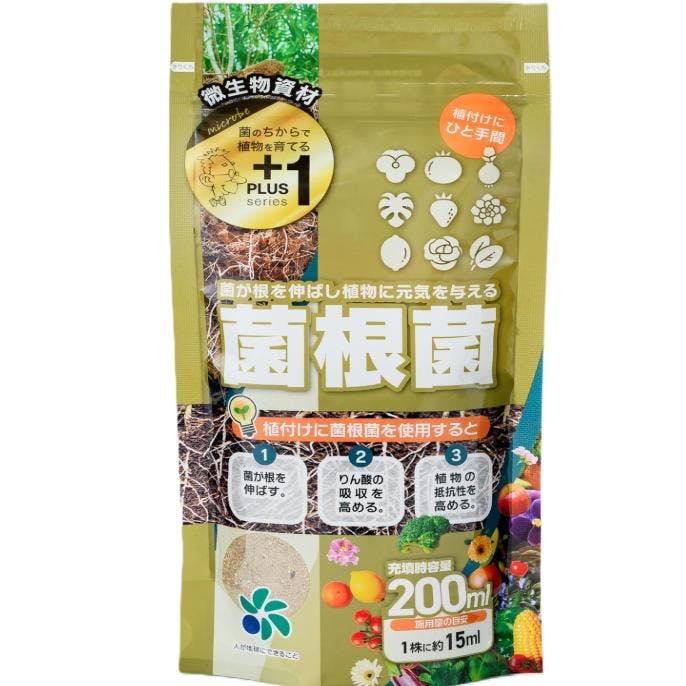 菌根菌 200mlx2個 挿し木 観葉植物 野菜 イチゴ 果樹 庭木 カビ キノコ アーバスキュラー菌根菌 病気予防 抵抗力 土壌改良　土にプラス1 [自然応用科学]  [ソラニワ]000234b