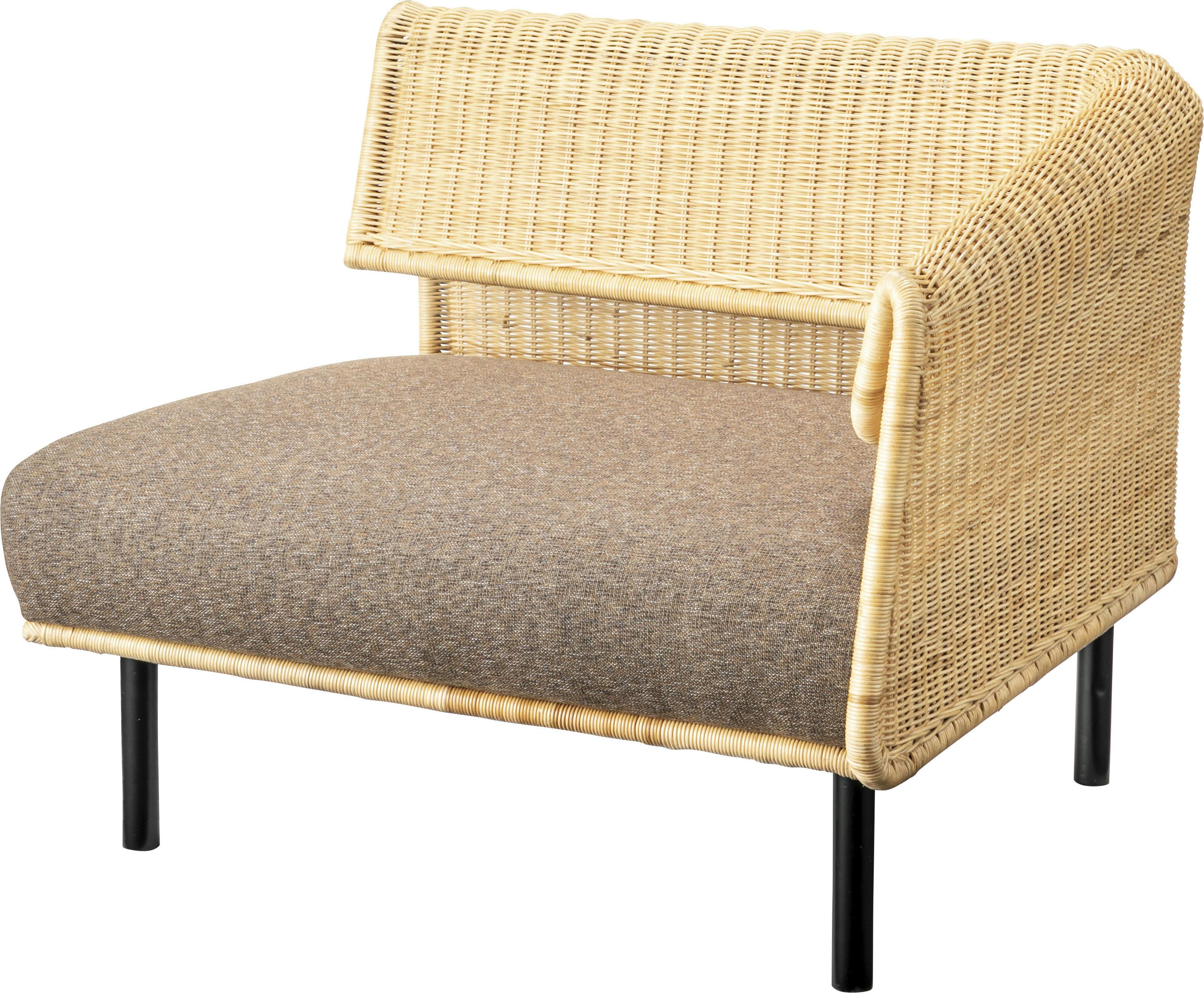 サンドラー 片肘(向かって右)　／色：ナチュラル　／　幅88×奥行77×高さ70×座面高39cm　組立式 【送料込み】