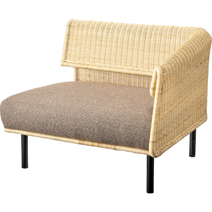 サンドラー 片肘(向かって右) /色:ナチュラル / 幅88×奥行77×高さ70×座面高39cm 組立式 【送料込み】