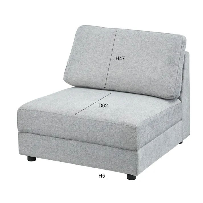 イーズ ソファ S /色:グレー / 幅86×奥行98×高さ83×座面高41cm ねじ込み式 【送料込み】