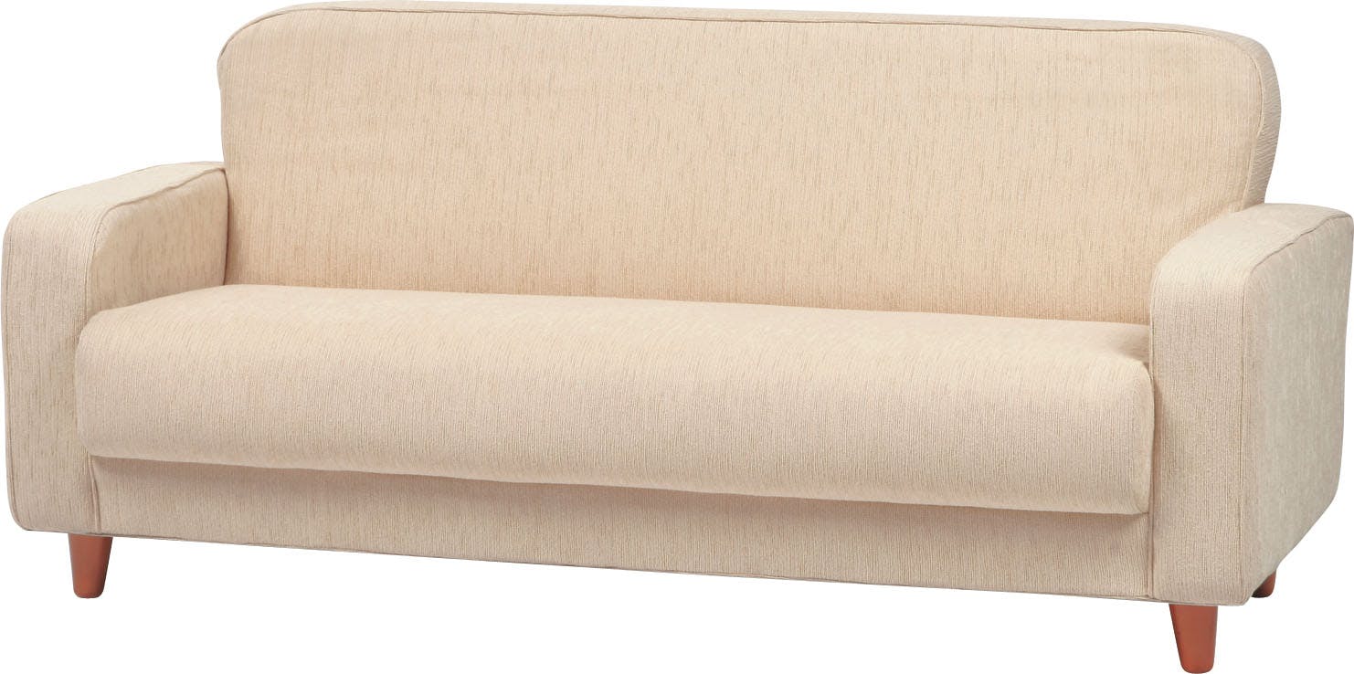 ソファ ケリー 3人掛　／色：アイボリー　／　幅160×奥行72×高さ73×座面高38cm　ねじ込み式 【送料込み】