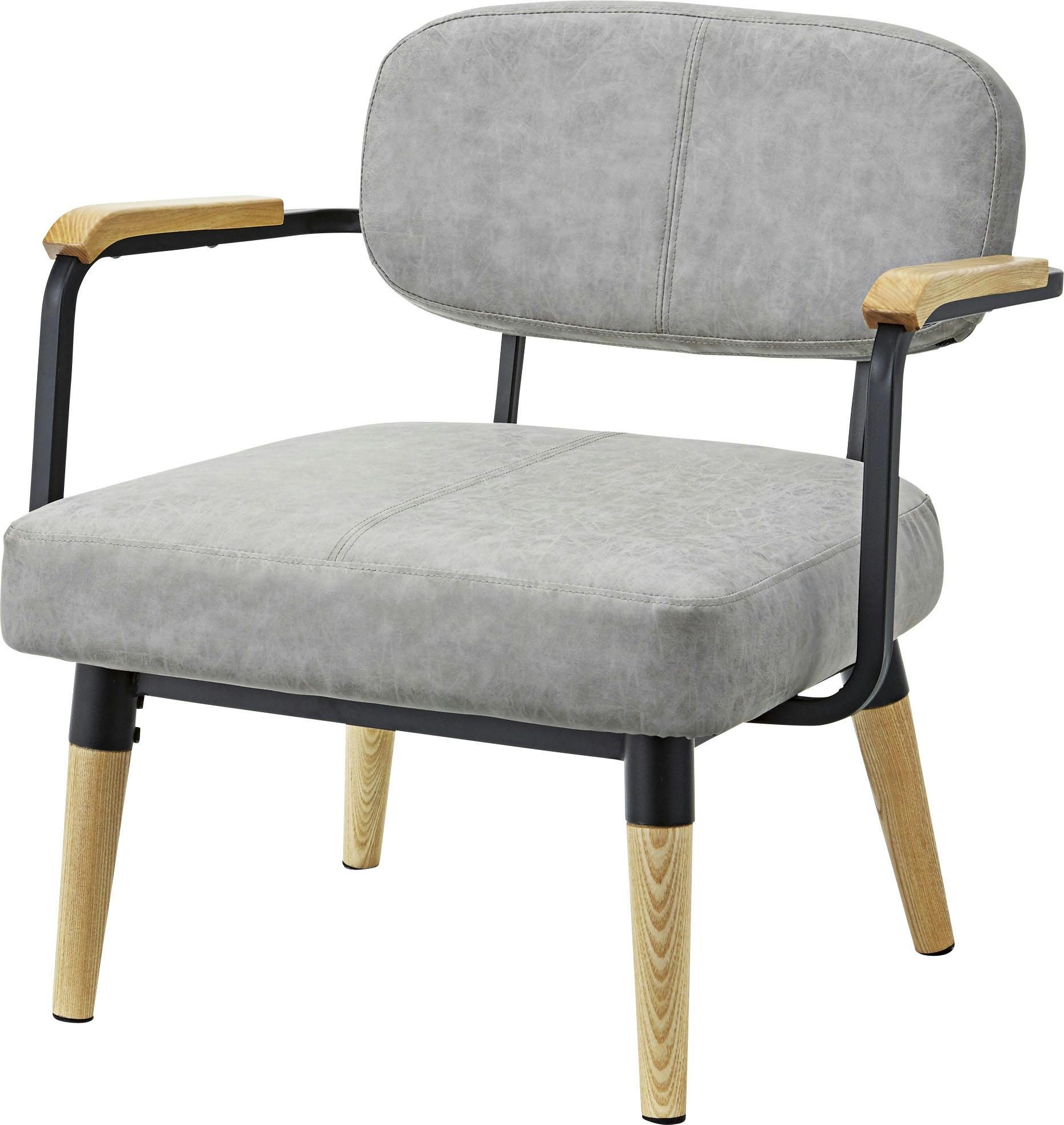 ロイス 1人掛　／色：グレー　／　幅70×奥行63×高さ69×座面高39cm　組立式 【送料込み】