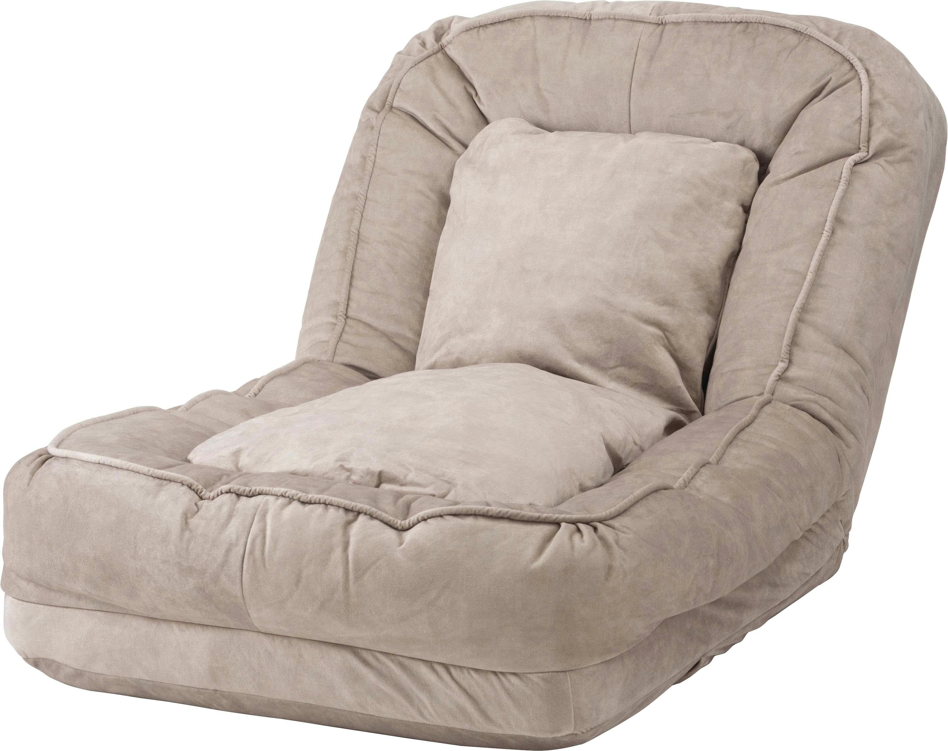 ソファベッド　／色：ベージュ　／　幅85×奥行105-165×高さ27-77×座面高14cm　完成品 【送料込み】