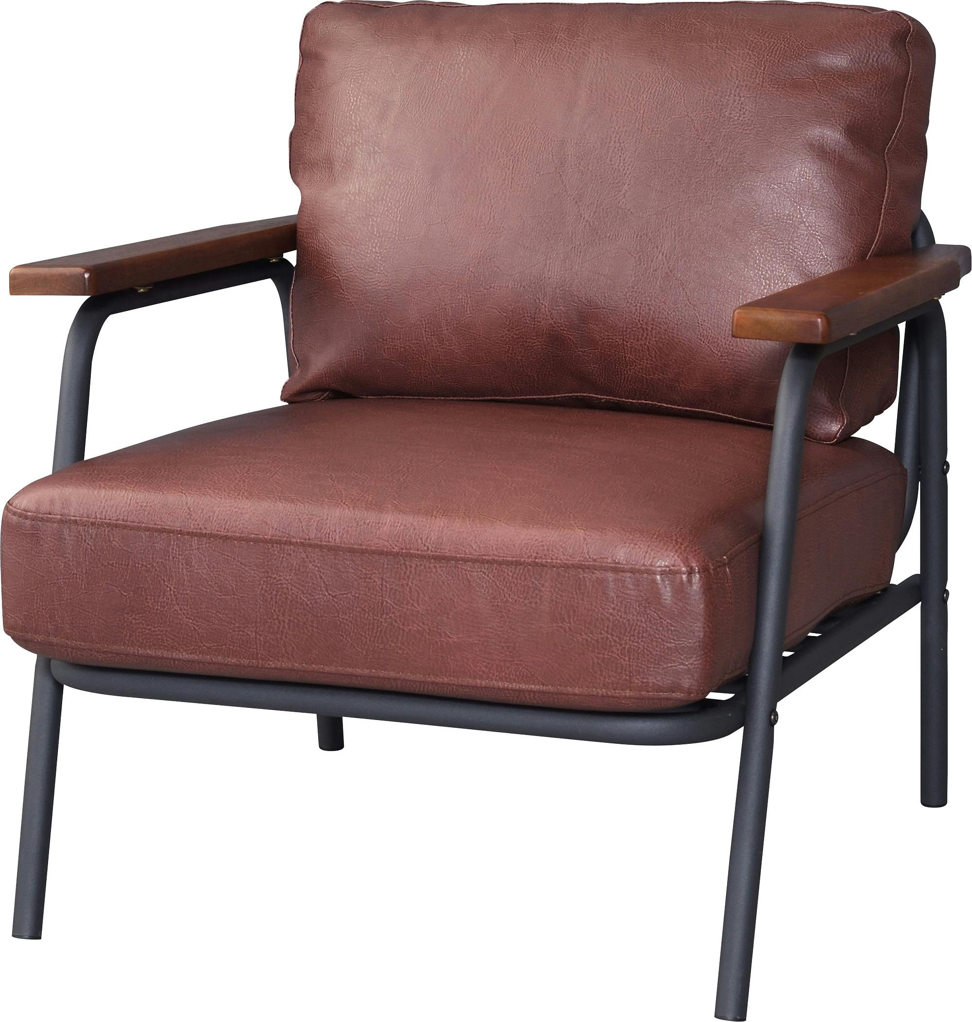 ボイド 1人掛　／色：ブラウン　／　幅71×奥行78×高さ77×座面高41cm　組立式 【送料込み】