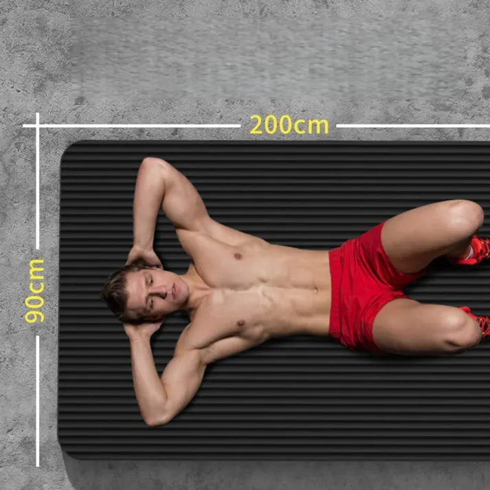 ヨガマット, 200×90cm, 厚め 10mm 高密度ニトリルゴム 収納袋付き ヨガ トレーニングマット ストレッチマット 筋トレマット エクササイズ マット ヨガ用 室内 運動用 洗える 滑らない(防音/幅広/水洗い) 折りたたみ式, 3色展開