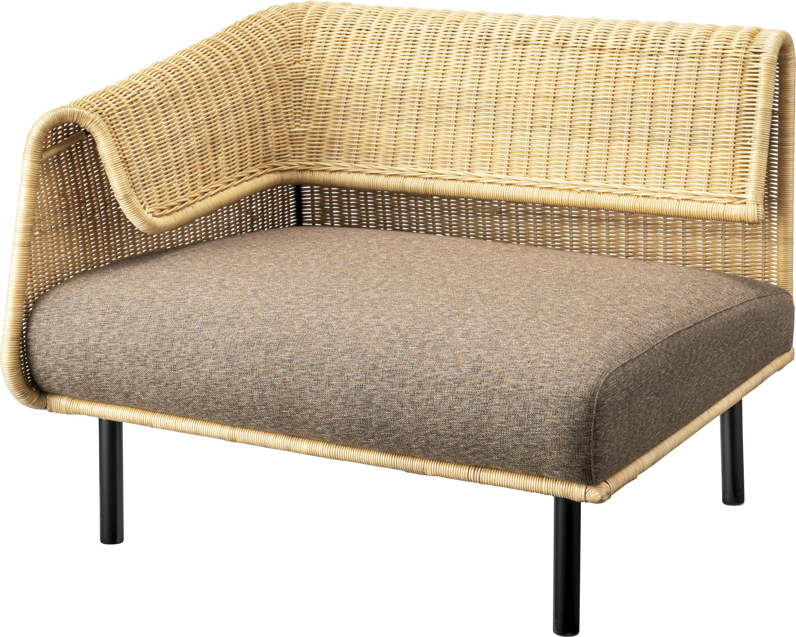 サンドラー 片肘(向かって左)　／色：ナチュラル　／　幅88×奥行77×高さ70×座面高39cm　組立式 【送料込み】