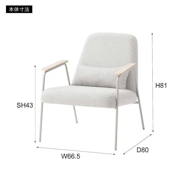 ラウンジチェア /色:グレー / 幅66.5×奥行80×高さ81×座面高43cm 組立式 【送料込み】