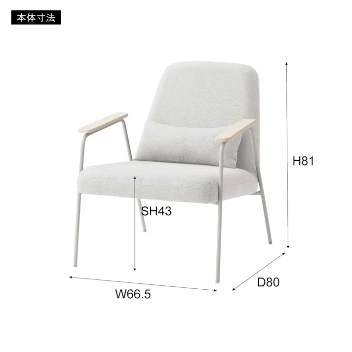 ラウンジチェア /色:グレー / 幅66.5×奥行80×高さ81×座面高43cm 組立式 【送料込み】