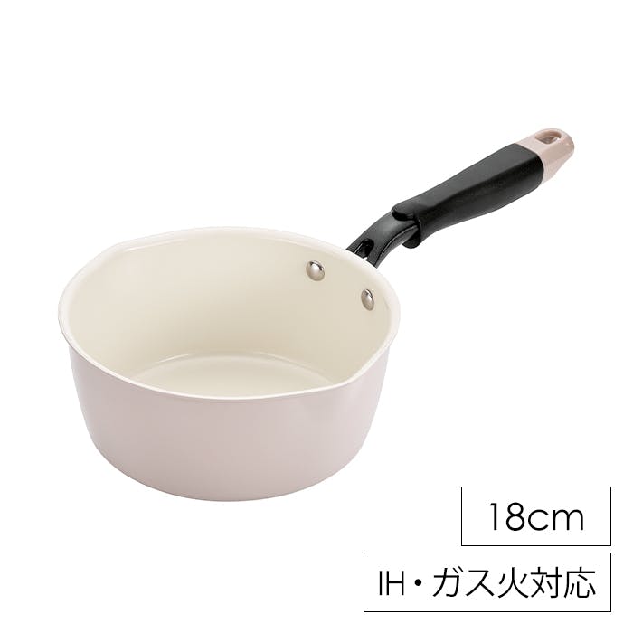 マルチパン 18cm 片手鍋 ミルクパン フライパン ガス火 IH対応 セラミック加工 セラミック加工 1台5役 オール熱源対応 おしゃれ