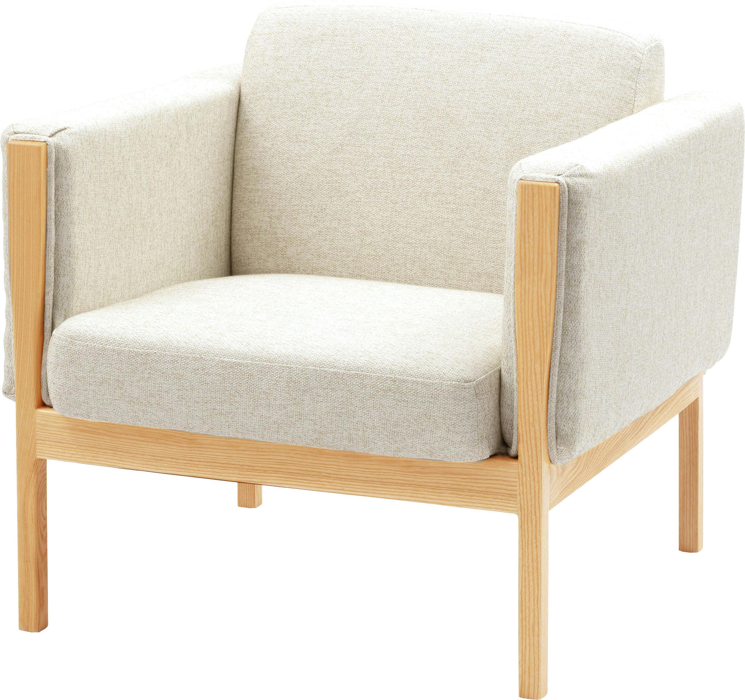 ウェーデ 1人掛　／色：アイボリー　／　幅81×奥行76×高さ75×座面高40cm　完成品 【送料込み】