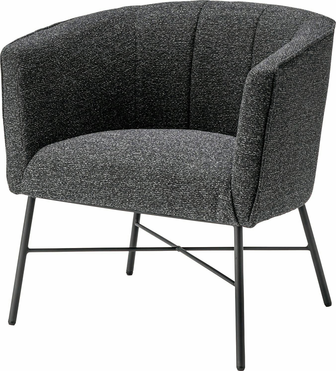 ラウンジチェア　／色：ダークグレー　／　幅69×奥行60×高さ71×座面高44cm　組立式 【送料込み】