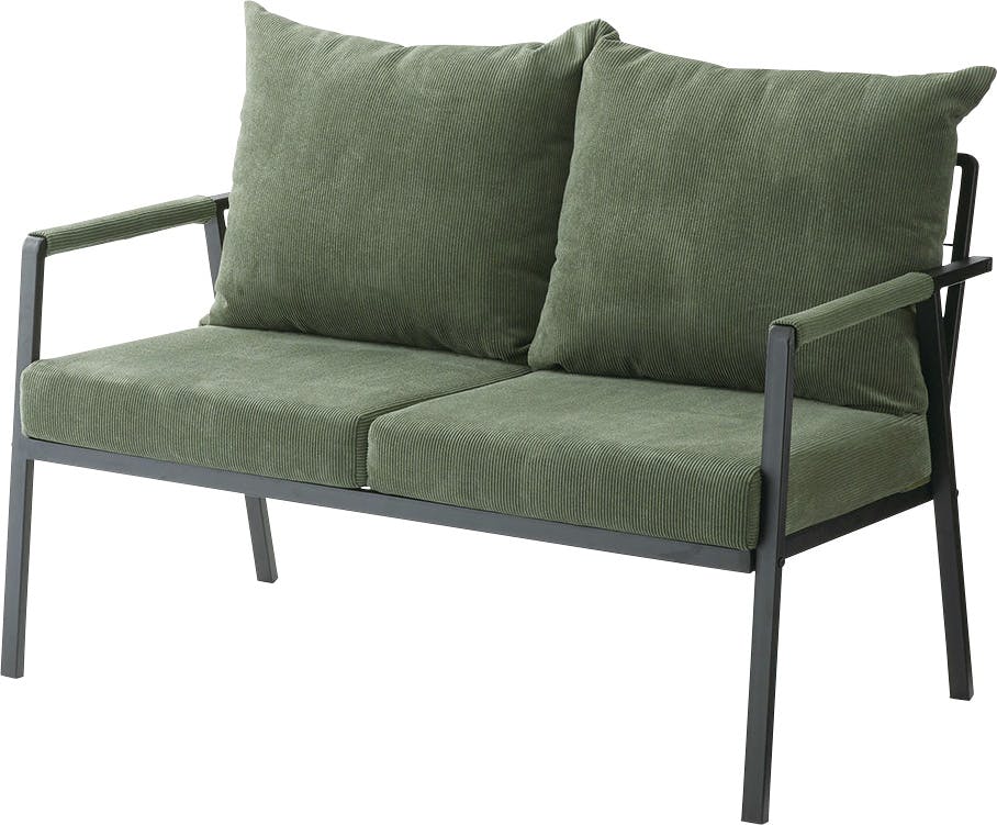 ソファ2P　／色：グリーン　／　幅115.5×奥行71×高さ88×座面高44.5cm　組立式 【送料込み】