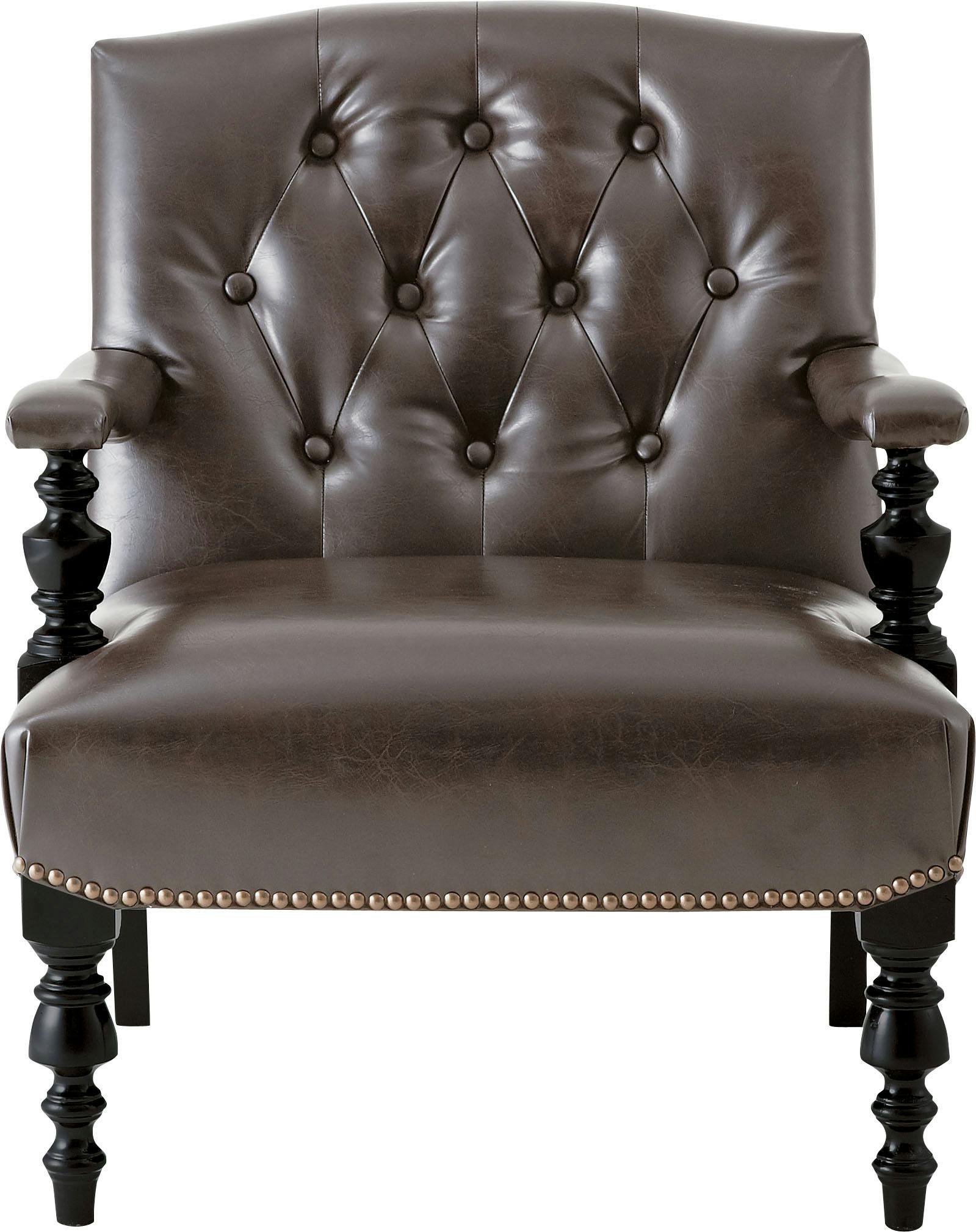 アームチェア　／色：ブラウン　／　幅67×奥行78×高さ80×座面高41cm　完成品 【送料込み】