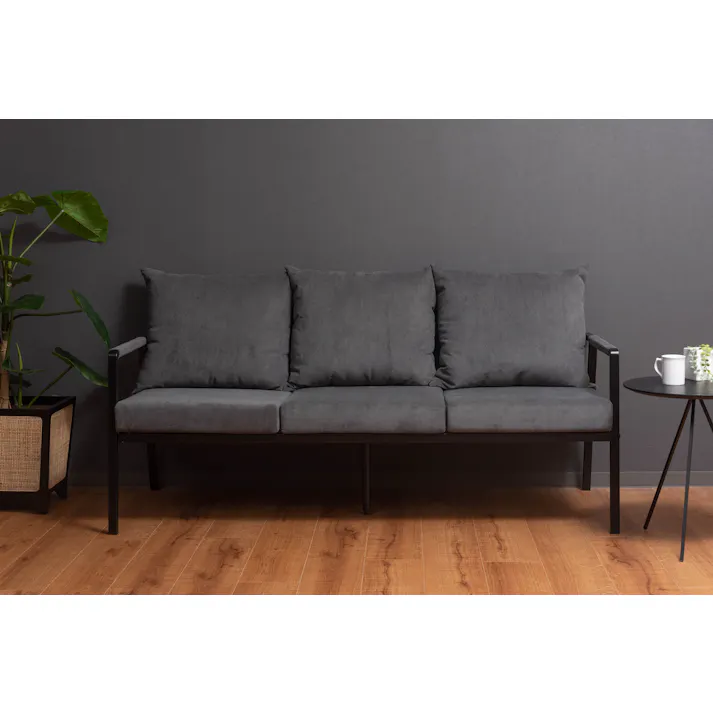 ソファ3P /色:グレー / 幅170.5×奥行71×高さ88×座面高44.5cm 組立式 【送料込み】