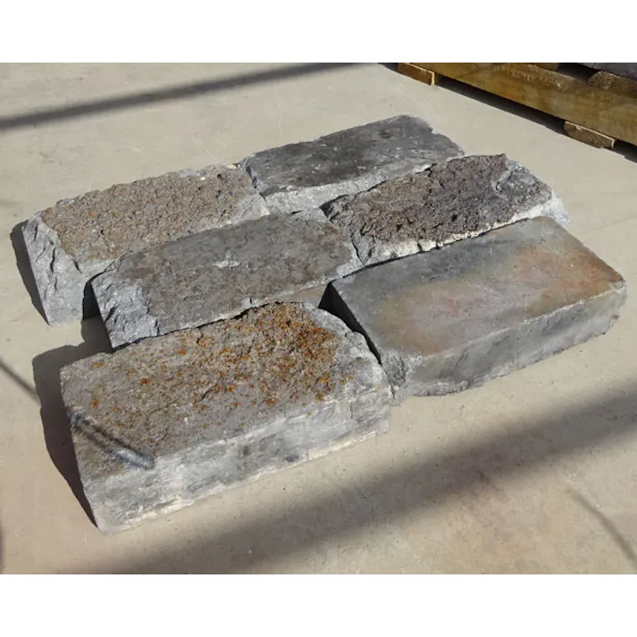 〈ネット限定〉アンティークレンガ モダングレー(焼け焦げ有)6個 国産品