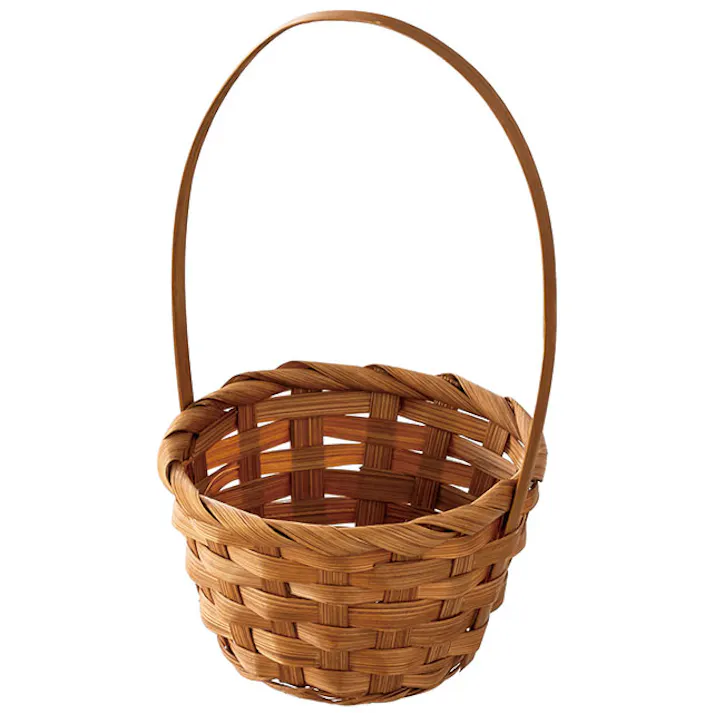 ヘッズ トレイ・カゴ 直径115(80)×H180(60)mm ブラウン 6個 竹ハンドルバスケット HEADS TKC-HBKS