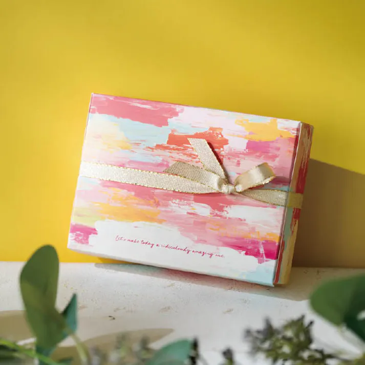 ヘッズ ギフトボックス W140×D100×H30mm ピンク 20枚 オイルペインティング ワイド型 XS HEADS OPT-GXSW