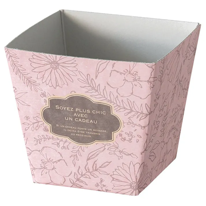 ヘッズ 日本製 トレイ・カゴ W90(65)×D90(65)×H85mm ピンク 10枚 スイートボタニカルペーパートレイ HEADS SBO-GT1