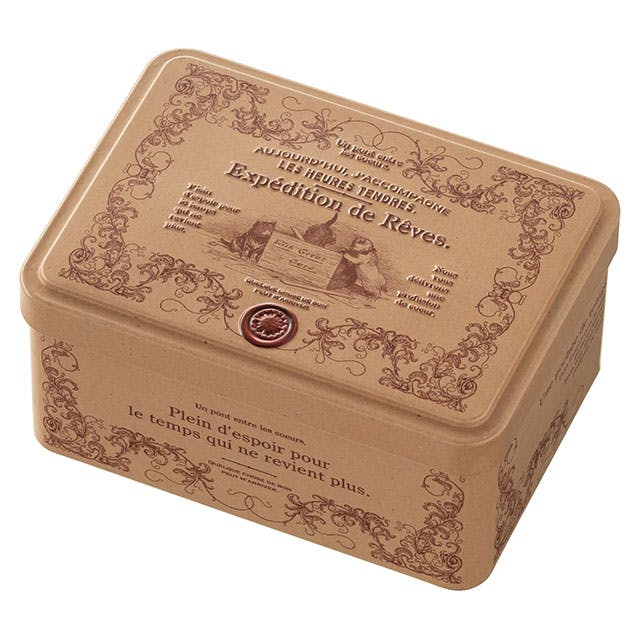 ヘッズ  ギフト缶 W125×D91×H62mm ブラウン 10個 アンティークキャット HEADS AQC-CAN1