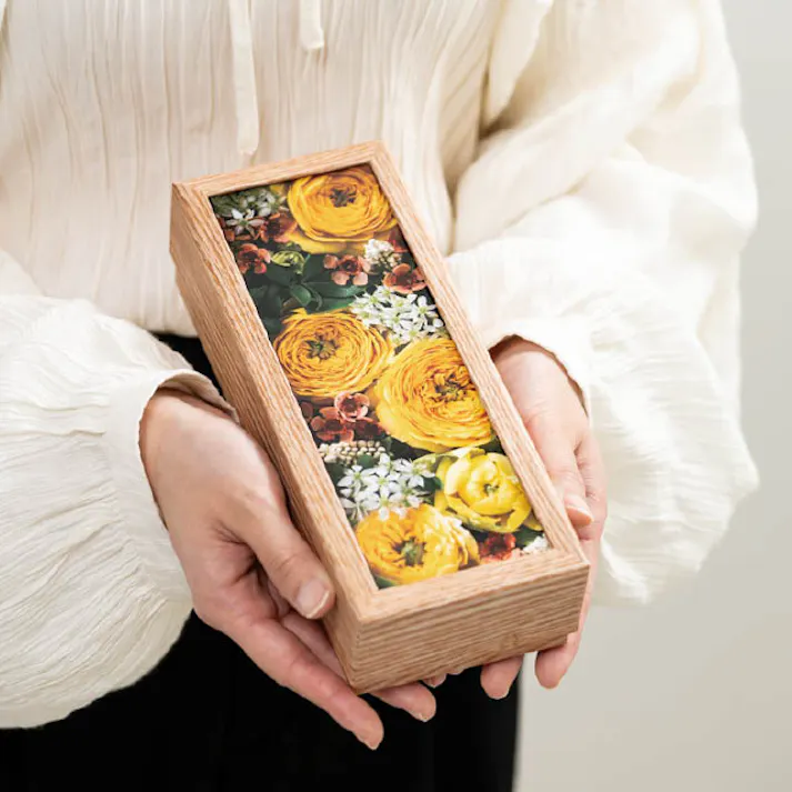 ヘッズ ギフトボックス W88×D220×H50mm イエロー 6個 フォトプリントボックス フラワー HEADS PPF-HBM